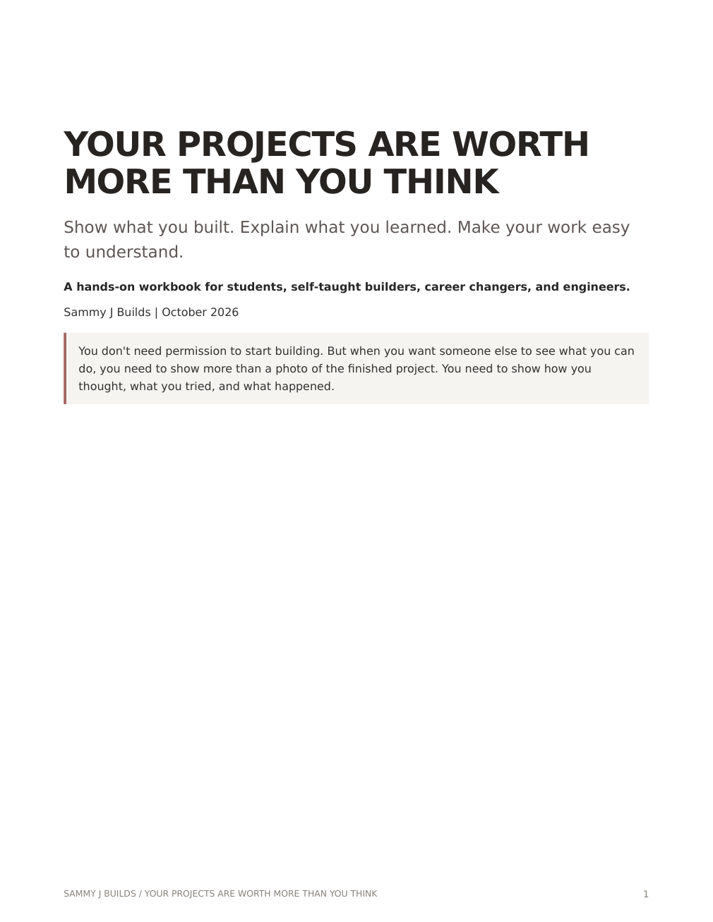 Cover of Your Projects Are Worth More Than You Think